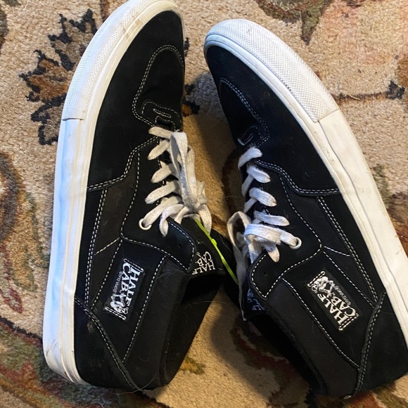 Men’s leather canvas Black half cab Vans 13 - Picture 4 of 9